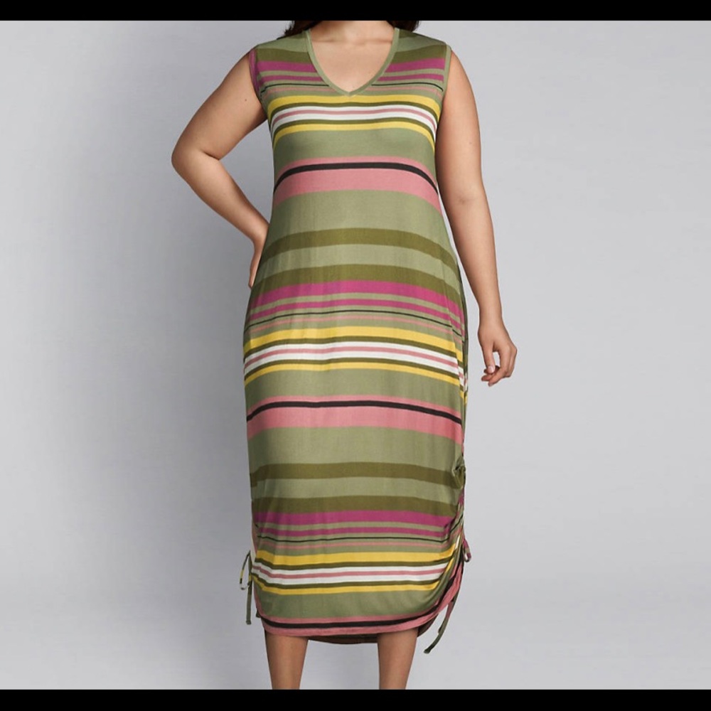 Striped Side-tie Dress